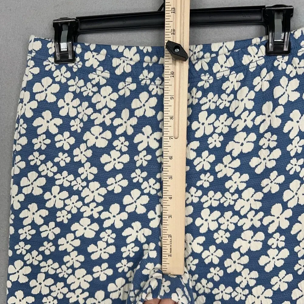 American Eagle Pants Womens Medium Blue White Floral Flare Retro Boho 90s Y2K - Picture 13 of 15